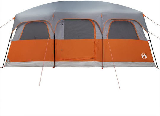 vidaXL Family Camping Tunnel Tent Gray For 9 People