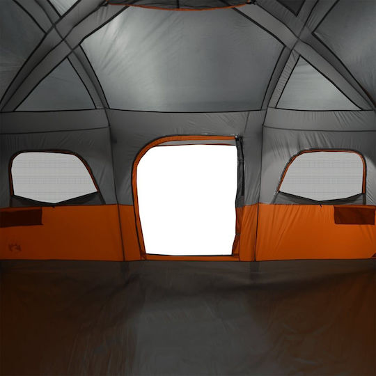 vidaXL Family Camping Tunnel Tent Gray For 9 People