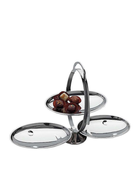 Alessi Inox Εταζέρα Γκρι Ø20xY20cm Π27xΜ44xΥ20cm