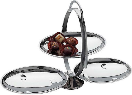 Alessi Inox Etajeră Gri Ø20xY20cm L27xl44xH20cm 1buc