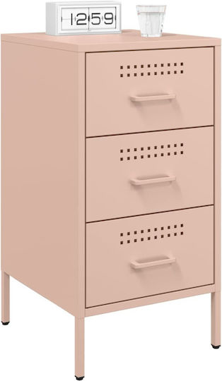 Metal Bedside Table Pink 36x39x68cm