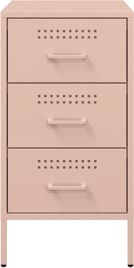 Metal Bedside Table Pink 36x39x68cm