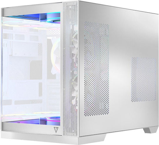 Modecom Panorama ARGB 5F Gaming Midi Tower Κουτί Υπολογιστή με Πλαϊνό Παράθυρο Λευκό