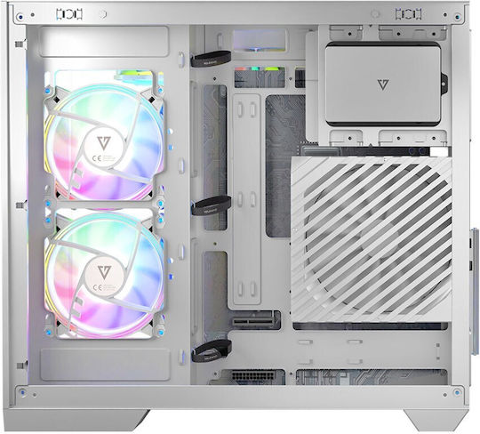 Modecom Panorama ARGB 5F Gaming Midi Tower Κουτί Υπολογιστή με Πλαϊνό Παράθυρο Λευκό