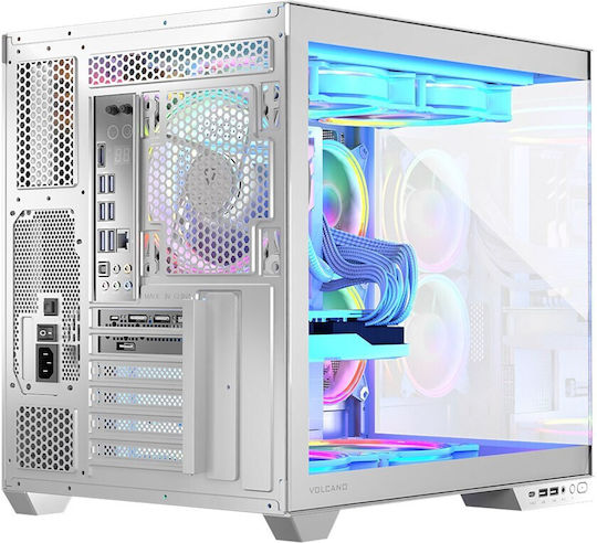 Modecom Panorama ARGB 5F Gaming Midi Tower Κουτί Υπολογιστή με Πλαϊνό Παράθυρο Λευκό