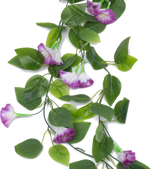 Globostar Künstlicher Garten Morning Glory Girlande 21152 Künstliche Dekorative Girlande aus Morning Glory 230cm Set aus 2 Stück
