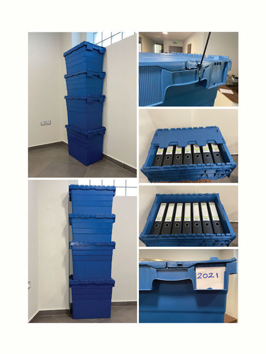Green City International Plastic Storage Box with Lid Blue 66lt 1pcs