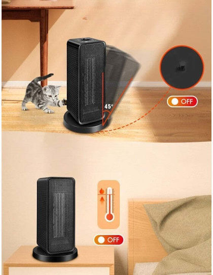 Fan Heater Room Floor Negru 1200W