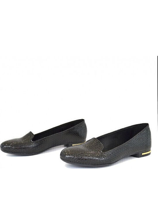 Lackleder Damen Loafers in Schwarz Farbe