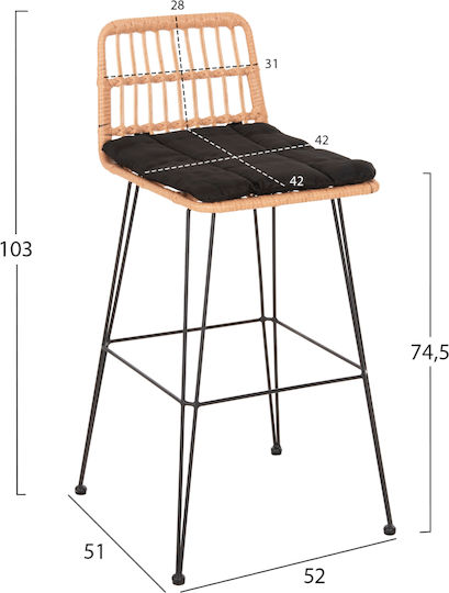 Σκαμπό Μπαρ Rattan Allegra Σκαμπό Μπαρ Rattan Allegra