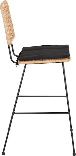Scaun Rafturi și dulapuri pentru vin de Grădină Rattan Allegra cu pernă Negru 1buc 56x59x116cm