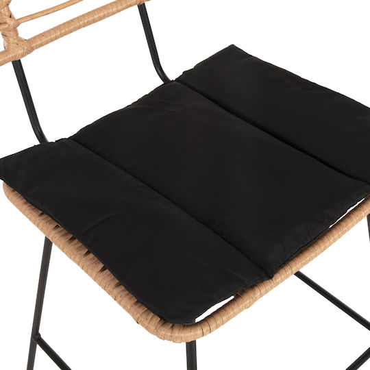 Scaun Rafturi și dulapuri pentru vin de Grădină Rattan Allegra cu pernă Negru 1buc 56x59x116cm
