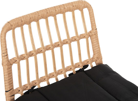Табуретка Бар За външна употреба Ратан Allegra С възглавница Black-beige 1бр 52x51x103см