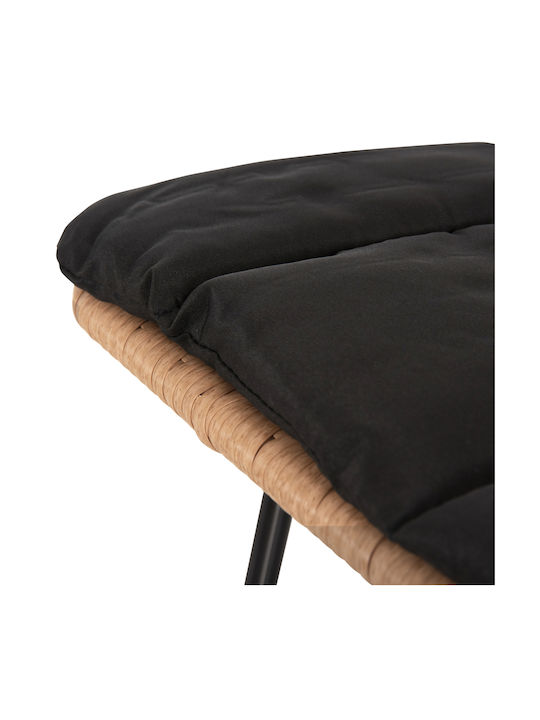 Табуретка Бар За външна употреба Ратан Allegra С възглавница Black-beige 1бр 52x51x103см