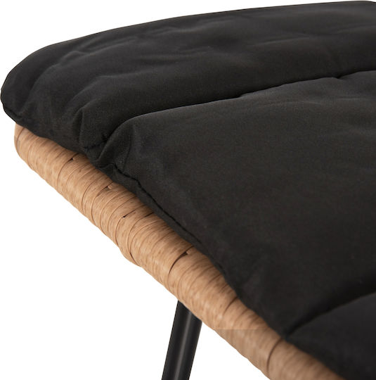 Табуретка Бар За външна употреба Ратан Allegra С възглавница Black-beige 1бр 52x51x103см