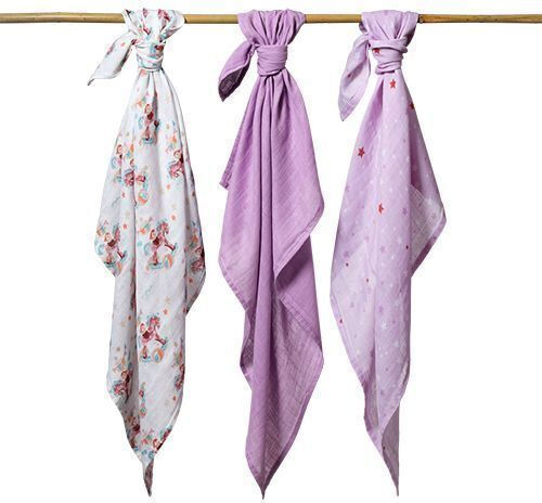 Babyono Muslin Changing Pads Purple Purple 70x70cm. 3pcs