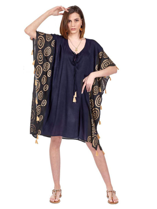 Bode Damen Mini Kaftan Strand Blue