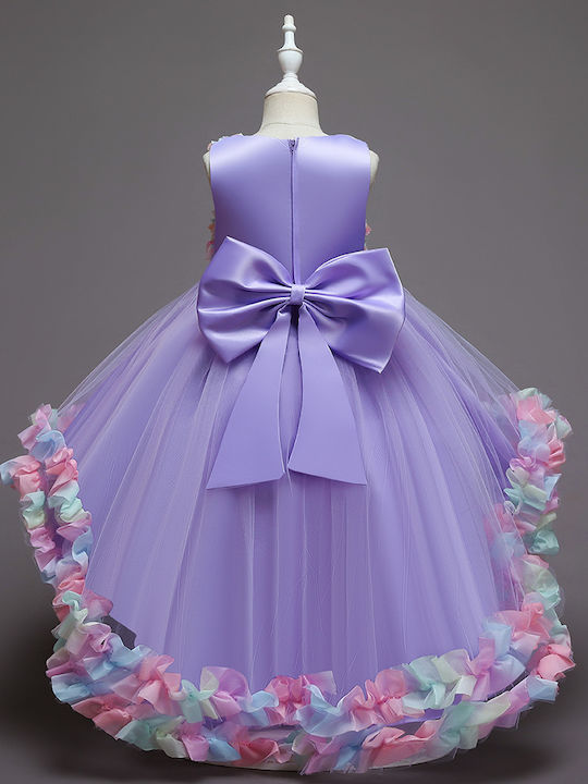 Детска Рокля Без ръкави Тюл Флорален Lilac