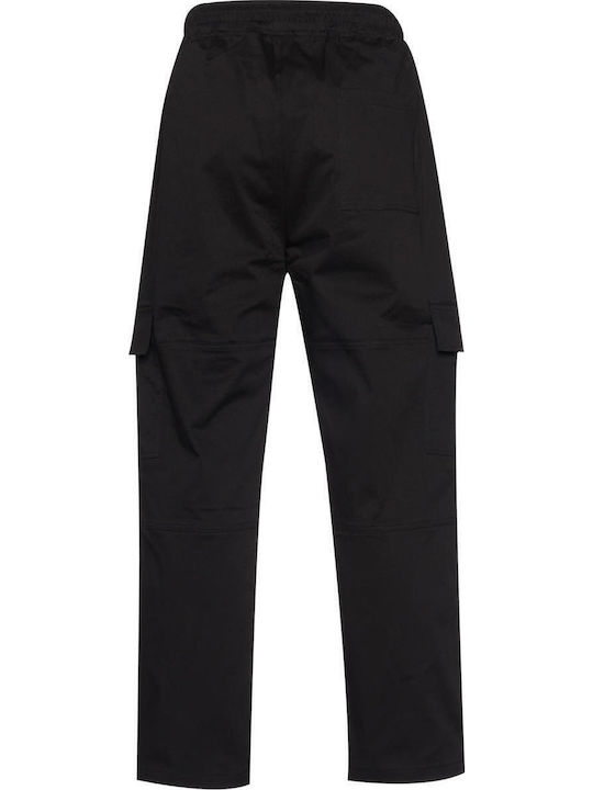 Trousers Elastic in Straight Line Black