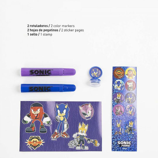Cerda Sonic Prime Colouring Set 30x30cm 26 Pieces