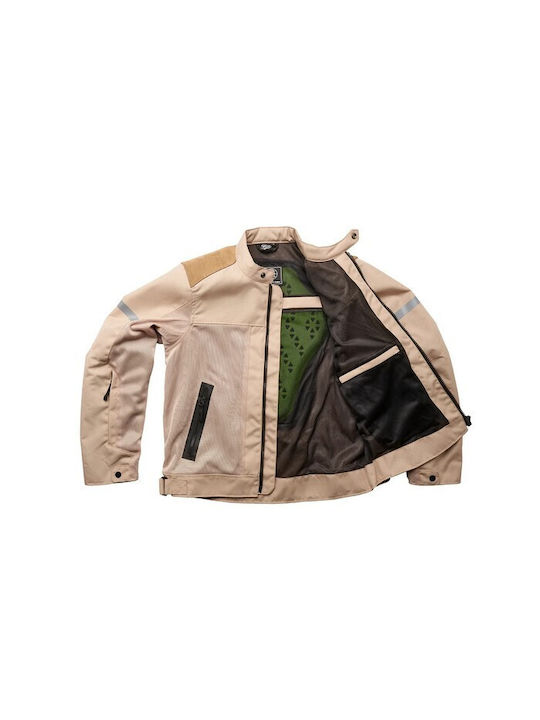 Fuel Motorcycles Sommer Herren Motorradjacke Beige