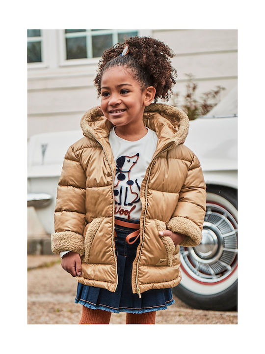 Mayoral Kids Casual Jacket with Hood Cinnamon