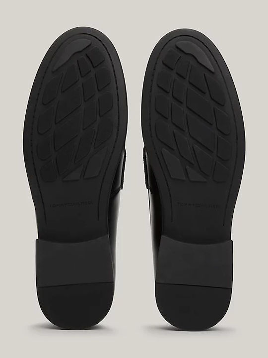 Leather Women's Loafers in Black Color