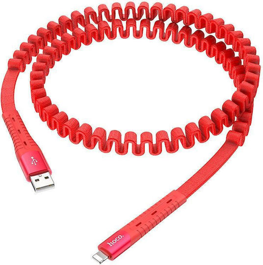 Hoco U78 Cotton Treasure Редовна USB-A към Lightning кабел Червен 1.2м (HC-U78LRD)
