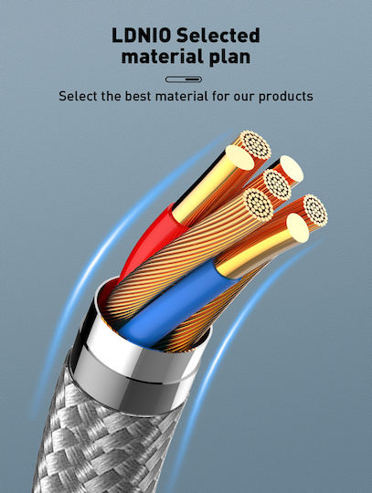 Ldnio Braided USB-C to Lightning Cable 30W Γκρι 1m (LC861)