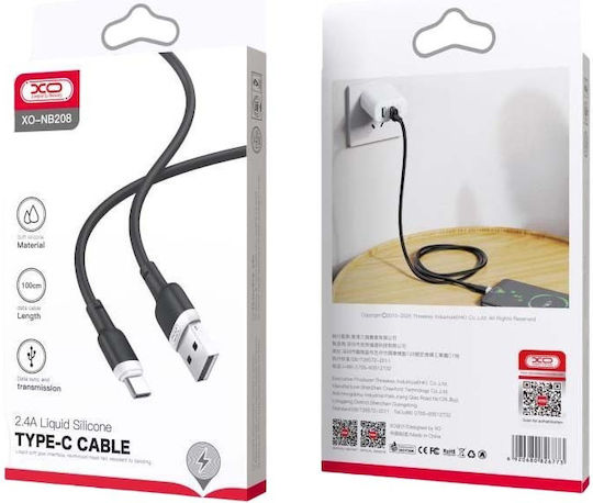 XO NB-208A USB-A to Lightning Cable Black 1m (16.005.0228)