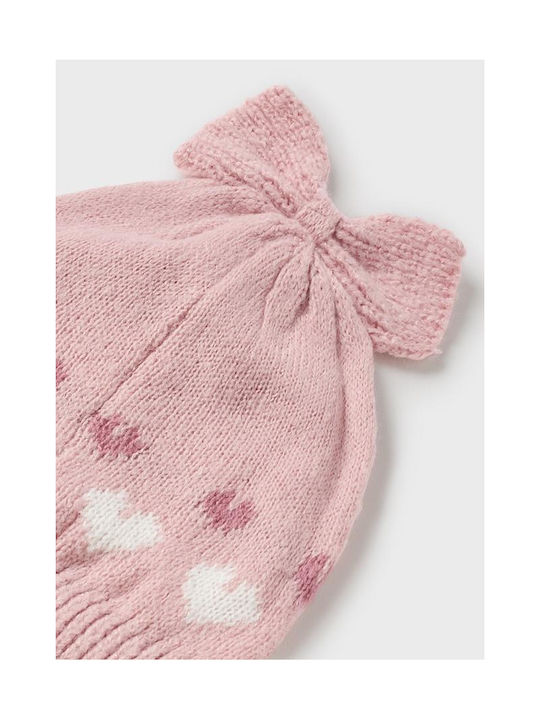 Mayoral Kids Beanie Set with Scarf & Gloves Knitted Pink