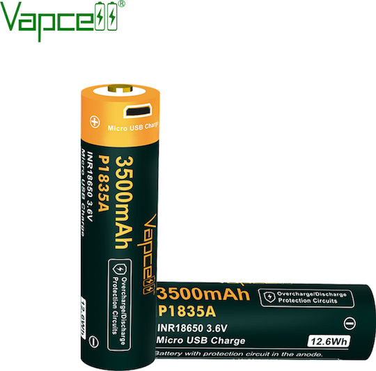 Vapcell Rechargable Battery 18650 3500mAh 3.6V 1pcs