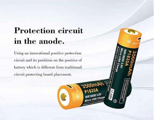 Vapcell Rechargable Battery 18650 3500mAh 3.6V 1pcs