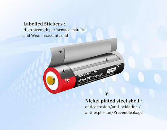 Vapcell Wiederaufladbare Batterie 14500 950mAh 3.6V 1Stück