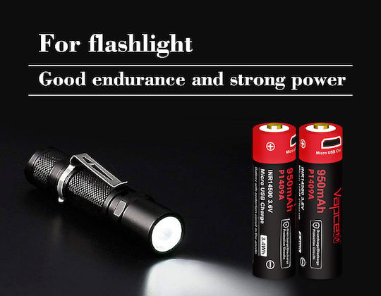 Vapcell Wiederaufladbare Batterie 14500 950mAh 3.6V 1Stück