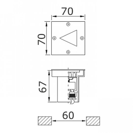DIL Στεγανό Σποτ LED 0.4W 6000K 7x7εκ. DIL Στεγανό Σποτ LED 0.4W 6000K 7x7εκ.