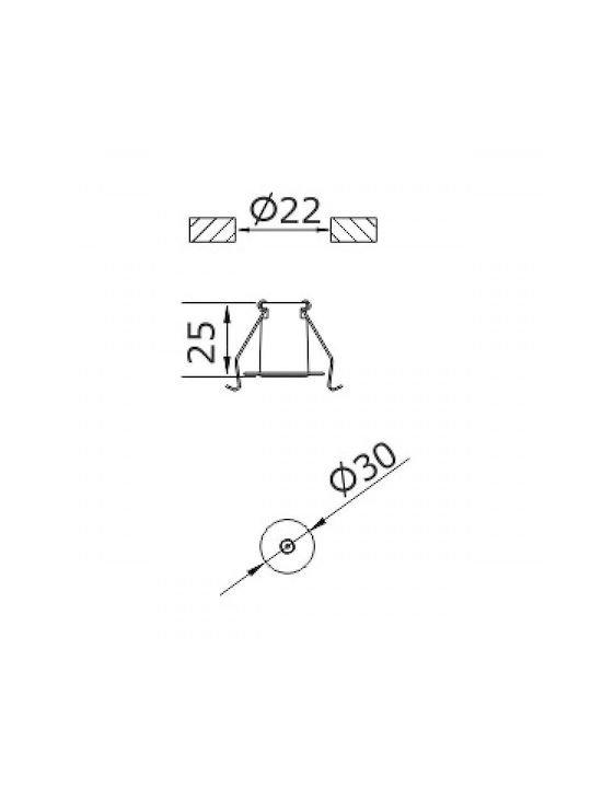 DIL Rotund Spot Încorporat cu Soclu GU4 Auriu 2.2x2.2cm. 1buc