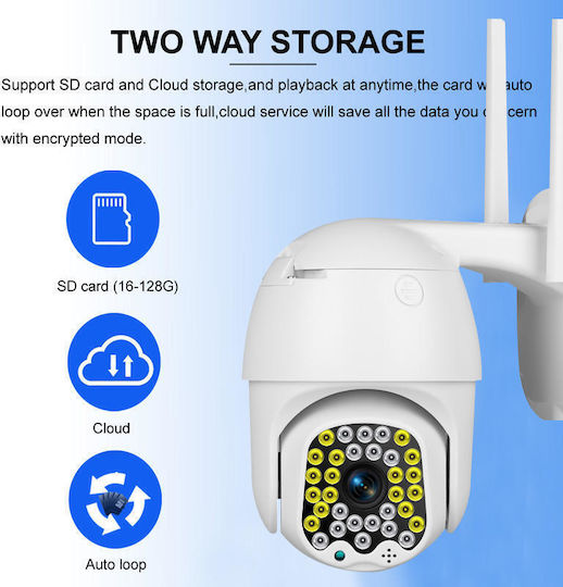 Cameră de Supraveghere IP Wi-Fi Full HD 1080p Rezistentă la Apă cu Obiectiv 2.5mm