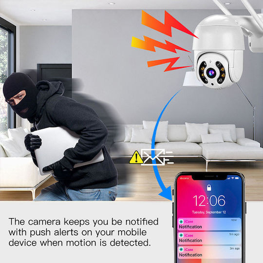 IP Cameră de Supraveghere Wi-Fi Full HD 1080p Rezistentă la apă cu Difuzor și Lentilă 3.6mm