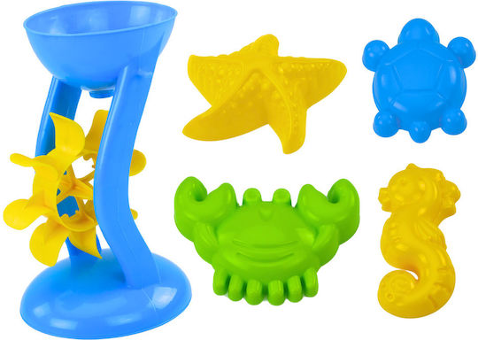 Set de nisip cu găleată, râșniță, sită și forme colorate - 9 culori
