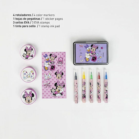 Set de papetărie pentru copii Disney Minnie Mouse, cu 11 piese pentru colorat și pictat