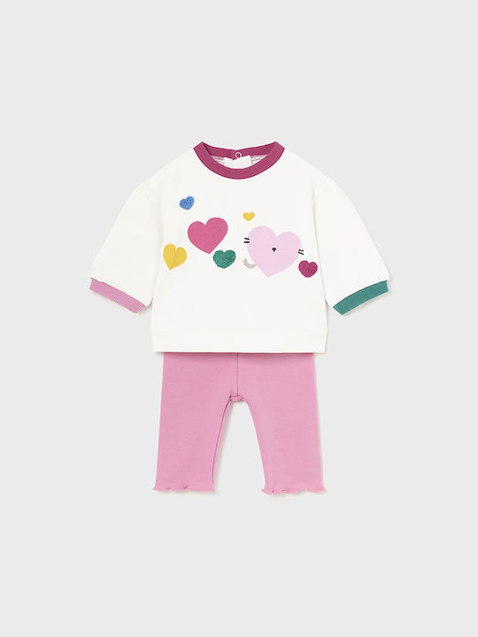 Mayoral Kinder Set mit Leggings Winter 4Stück Pink