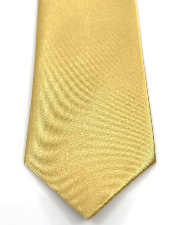 L-053-51 Tie 6.5 Cm Set Handkerchief Satin Glossy Fabric Color Goldenrod