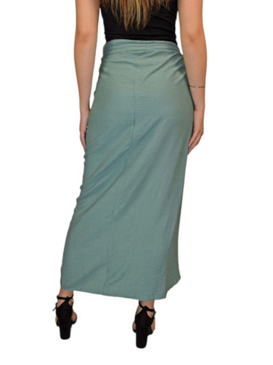 Morena Spain Maxi Envelope Skirt in Green color
