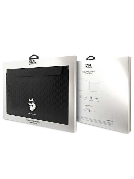 Karl Lagerfeld Saffiano Monogram Choupette Θήκη για Laptop 16" σε Μαύρο χρώμα