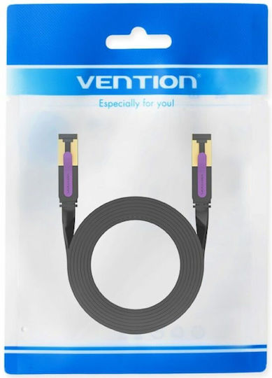 Vention Flat U/UTP Cat.7 (10Gbps) Cablu De Rețea Ethernet 2m Negru