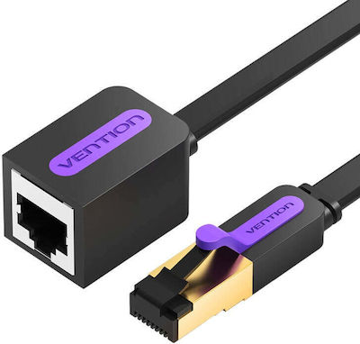 Vention Flache U/UTP Kat.7 Ethernet-Netzwerkkabel 8m Schwarz