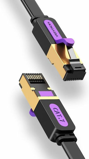 Vention Flat Cat.7 (10Gbps) Network Cable Ethernet 8m Black