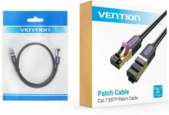 Vention S/FTP Cat.7 (10Gbps) Καλώδιο Δικτύου Ethernet 1m Μαύρο