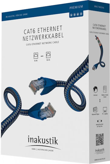 Inakustik SF/UTP Cat.6 (Gigabit) Καλώδιο Δικτύου Ethernet 3m Μπλε